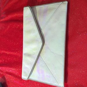 Rebecca Minkoff Leo Clutch in Opal (Metallic Iridescent)